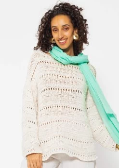 Musselin Schal - Türkis -Sassyclassy SassyClassy musselin schal aquamarin S4202AS9042 2GcMlXVKdrVPmL