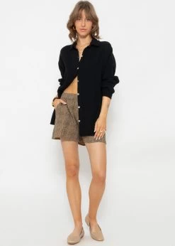 Musselin Shorts Mit Leo-Print, Beige -Sassyclassy SassyClassy musselin shorts mit leo print S3205B5932