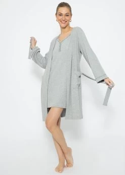 Nachthemd - Grau Melange -Sassyclassy SassyClassy nachthemd grau melange S3209NN6489 5