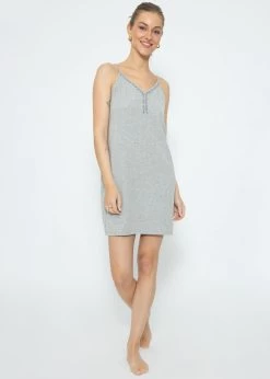 Nachthemd - Grau Melange -Sassyclassy SassyClassy nachthemd grau melange S3209NN6489 8