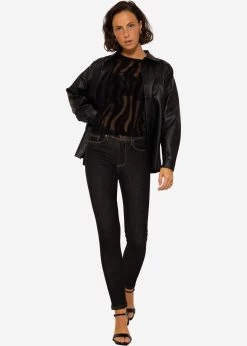 Netz Langarmshirt Mit Beflockung - Schwarz -Sassyclassy SassyClassy netz langarmshirt mit beflockung schwarz S3208L6209WylfCH2ICWvtY