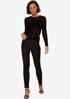 Netz Langarmshirt Mit Beflockung - Schwarz -Sassyclassy SassyClassy netz langarmshirt mit beflockung schwarz S3208L6209 1PIDJLEp8OpSLn