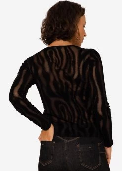 Netz Langarmshirt Mit Beflockung - Schwarz -Sassyclassy SassyClassy netz langarmshirt mit beflockung schwarz S3208L6209 4NBJzzJfwEw1yQ