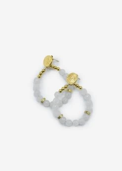 Ohrstecker Gold Mit Echten Perlen - Jade Weiß -Sassyclassy SassyClassy ohrstecker gold mit echten perlen weiss S4201AO6661 2