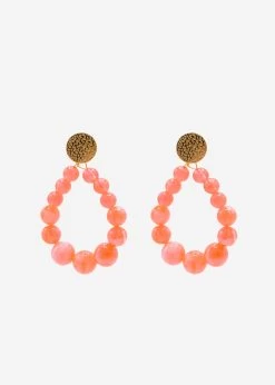 Ohrstecker Gold Mit Perlen - Koralle