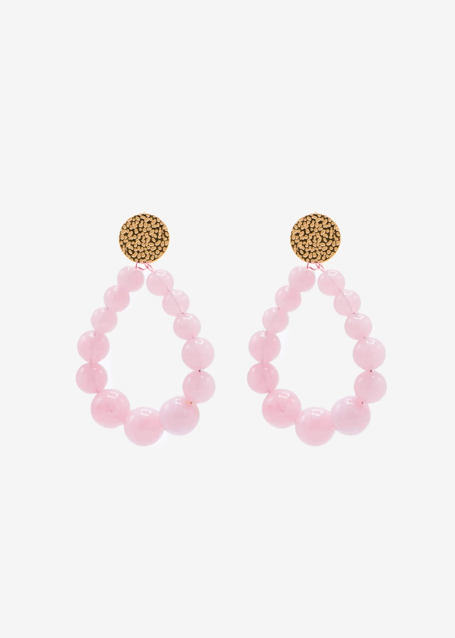 Ohrstecker Gold Mit Perlen - Rosa 3 Ohrstecker Gold Mit Perlen - Rosa