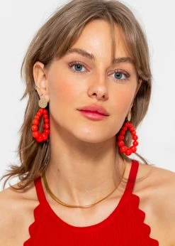 Ohrstecker Gold Mit Perlen - Rot 9 Ohrstecker Gold Mit Perlen - Rot -Sassyclassy SassyClassy ohrstecker gold mit perlen rot S4202AO9032 3