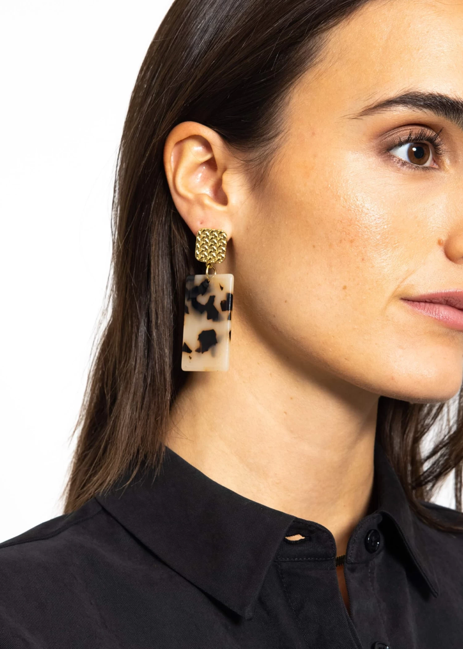 Ohrstecker Mit Schildpatt-Anhänger - Gold 4 Ohrstecker Mit Schildpatt-Anhänger - Gold – Bild 2