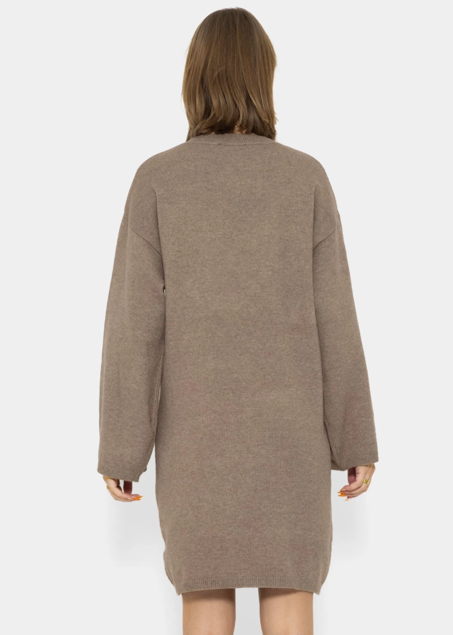 Oversize Kleid In Strick - Taupe 7 Oversize Kleid In Strick - Taupe – Bild 5