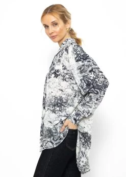 Oversize Bluse Mit Print - Schwarz-weiß 11 Oversize Bluse Mit Print - Schwarz-weiß -Sassyclassy SassyClassy oversize bluse mit print schwarz weiss S3207E6163 6