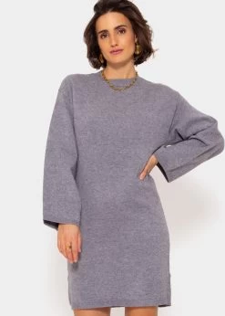 Oversize Kleid In Strick - Grau 14 Oversize Kleid In Strick - Grau -Sassyclassy SassyClassy oversize kleid in strick grau S3206B5991