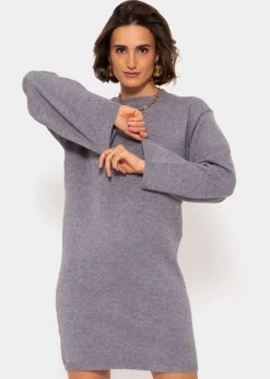 Oversize Kleid In Strick - Grau