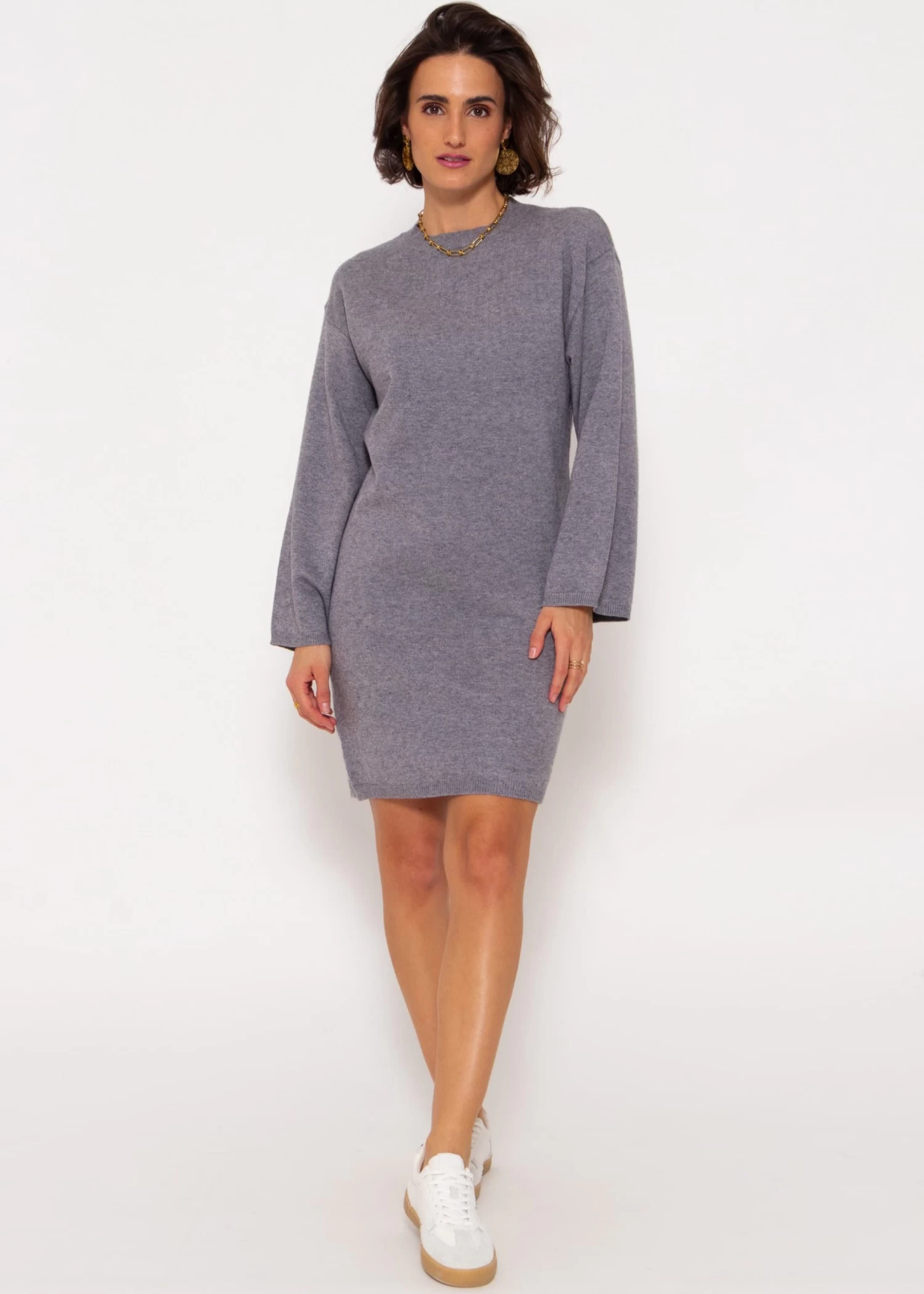 Oversize Kleid In Strick - Grau 6 Oversize Kleid In Strick - Grau – Bild 4