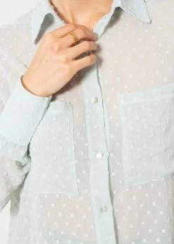 Oversize Plumetis Bluse, Hellgrün -Sassyclassy SassyClassy oversize plumetis bluse hellgrun S3203B5660 5