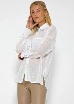 Oversize Plumetis Bluse, Weiß 15 Oversize Plumetis Bluse, Weiß -Sassyclassy SassyClassy oversize plumetis bluse offwhite S3203B5657 3
