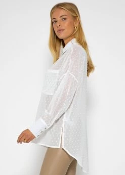Oversize Plumetis Bluse, Weiß 17 Oversize Plumetis Bluse, Weiß -Sassyclassy SassyClassy oversize plumetis bluse offwhite S3203B5657 4