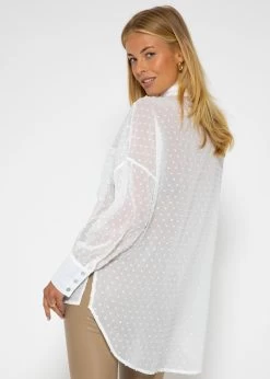 Oversize Plumetis Bluse, Weiß 19 Oversize Plumetis Bluse, Weiß -Sassyclassy SassyClassy oversize plumetis bluse offwhite S3203B5657 6