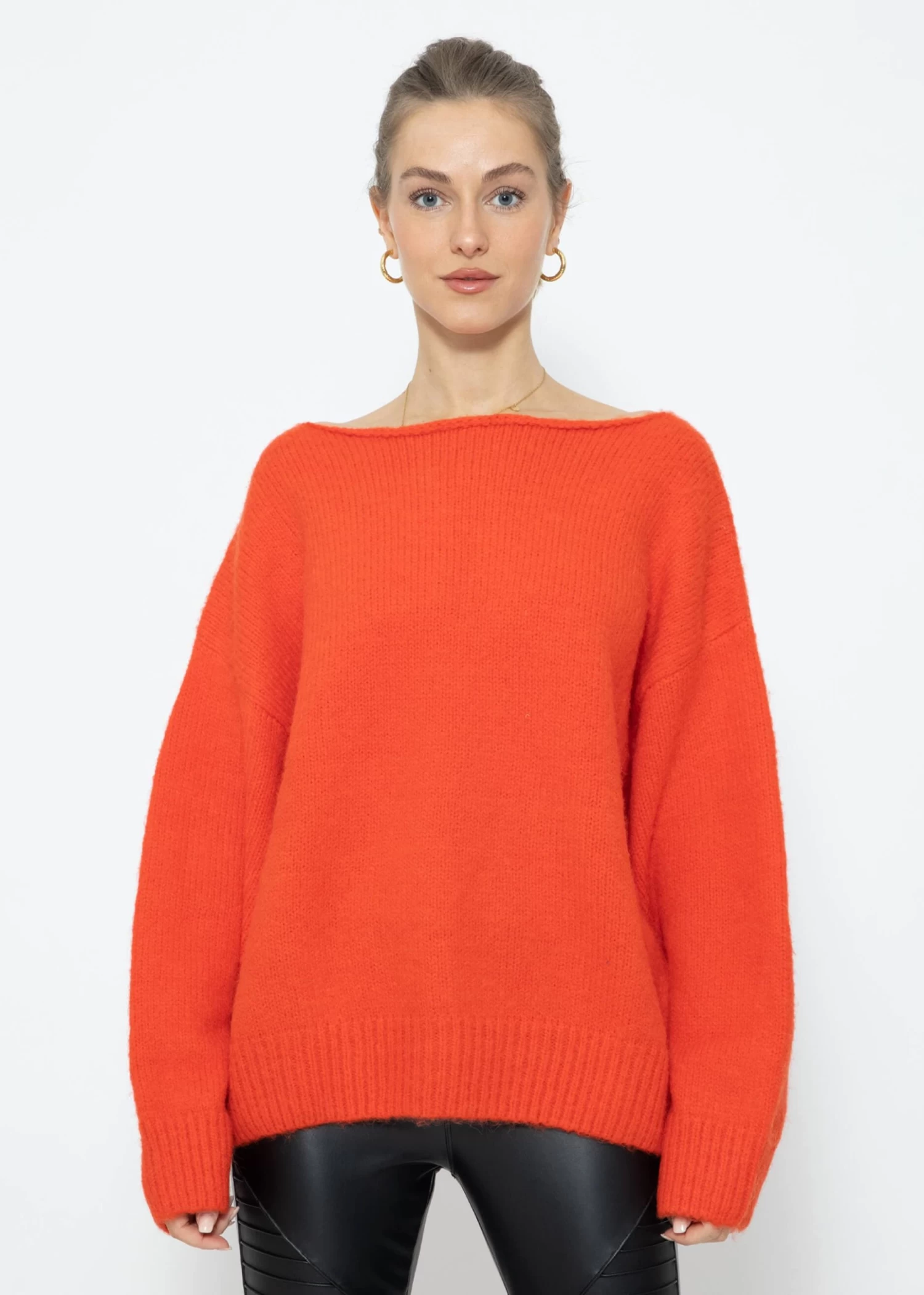 Oversize Pullover - Orangerot 7 Oversize Pullover - Orangerot – Bild 5