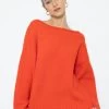 Oversize Pullover - Orangerot 2 Oversize Pullover - Orangerot -Sassyclassy SassyClassy oversize pullover koralle S3211P6655 3