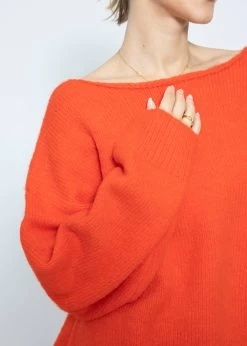 Oversize Pullover - Orangerot 17 Oversize Pullover - Orangerot -Sassyclassy SassyClassy oversize pullover koralle S3211P6655 4