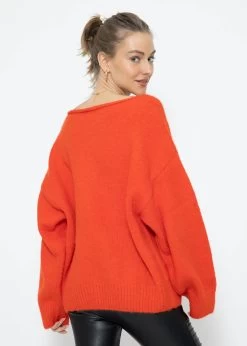 Oversize Pullover - Orangerot 16 Oversize Pullover - Orangerot -Sassyclassy SassyClassy oversize pullover koralle S3211P6655 5