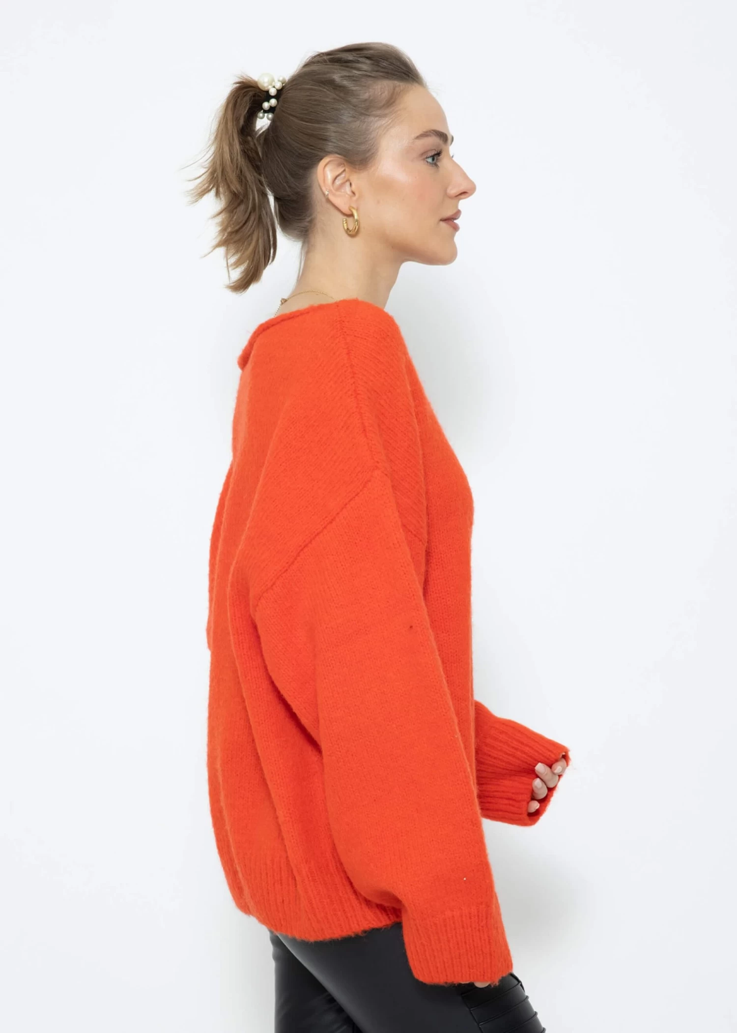 Oversize Pullover - Orangerot 8 Oversize Pullover - Orangerot – Bild 6