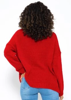 Oversize Pullover Mit Herzmotiv - Rot-pink -Sassyclassy SassyClassy oversize pullover mit herzmotiv rot pink S3210P6607 4pQ0caLUhXA1jd