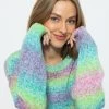 Oversize Pullover Mit Multicolor Streifen - Grün -Sassyclassy SassyClassy oversize pullover mit multicolor streifen grun S3211P6624 9