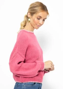 Oversize Pullover Mit Rosa Akzenten - Pink 14 Oversize Pullover Mit Rosa Akzenten - Pink -Sassyclassy SassyClassy oversize pullover mit rosa akzenten pink S3211P6668 1