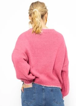 Oversize Pullover Mit Rosa Akzenten - Pink 19 Oversize Pullover Mit Rosa Akzenten - Pink -Sassyclassy SassyClassy oversize pullover mit rosa akzenten pink S3211P6668 2