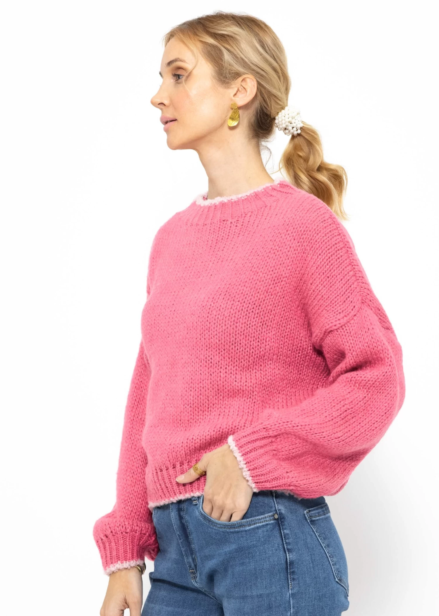 Oversize Pullover Mit Rosa Akzenten - Pink 9 Oversize Pullover Mit Rosa Akzenten - Pink – Bild 7