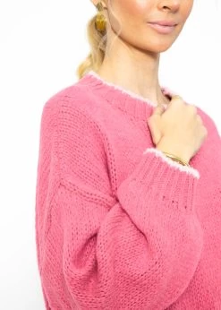 Oversize Pullover Mit Rosa Akzenten - Pink 21 Oversize Pullover Mit Rosa Akzenten - Pink -Sassyclassy SassyClassy oversize pullover mit rosa akzenten pink S3211P6668 6
