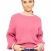 Oversize Pullover Mit Rosa Akzenten - Pink -Sassyclassy SassyClassy oversize pullover mit rosa akzenten pink S3211P6668 7