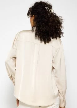 Oversize Satinbluse - Hellbeige -Sassyclassy SassyClassy oversize satinbluse hellbeige S3208E6194 2