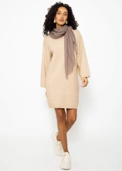 Oversize Kleid In Strick - Beige -Sassyclassy SassyClassy oversize strickkleid beige S3206B5989 2