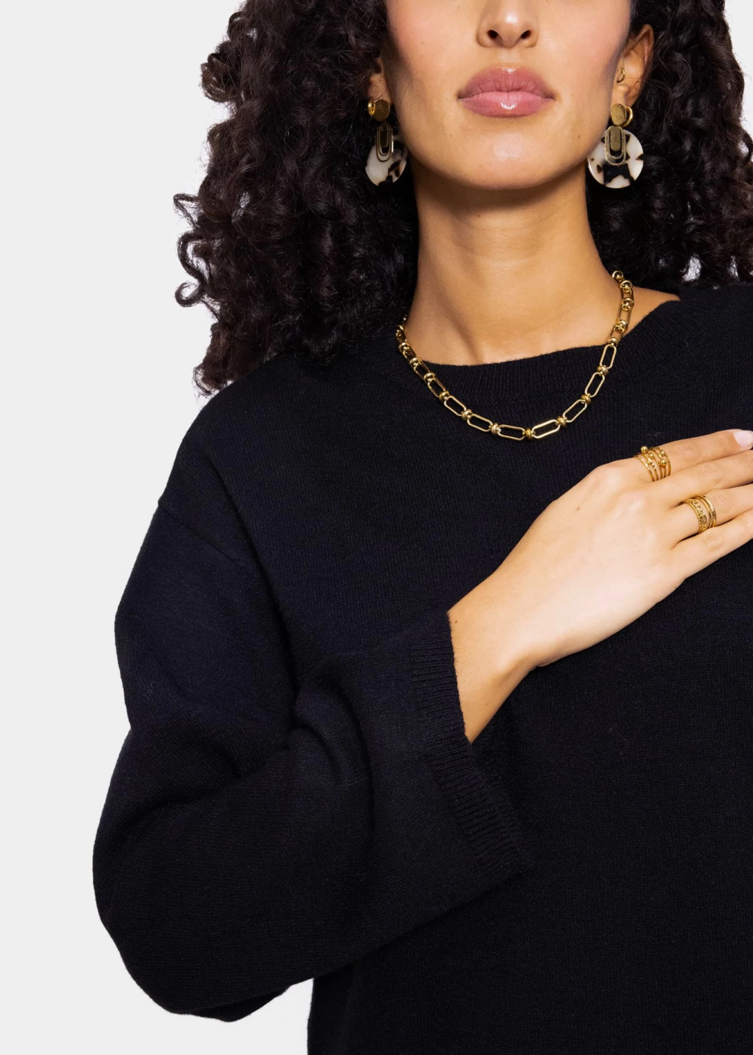 Oversize Kleid In Strick - Schwarz 10 Oversize Kleid In Strick - Schwarz – Bild 8