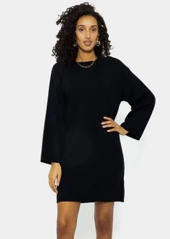 Oversize Kleid In Strick - Schwarz