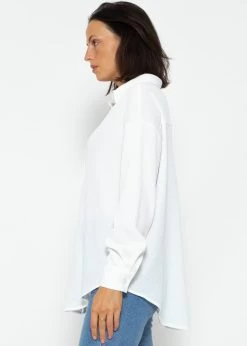Oversize Waffelpiqué Bluse - Offwhite -Sassyclassy SassyClassy oversize waffelpique bluse offwhite S3207E6108 9