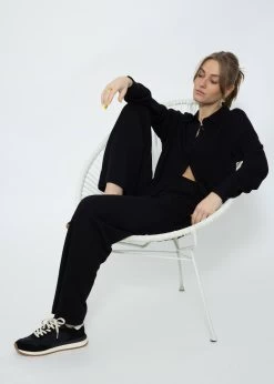 Oversize Waffelpiqué Bluse - Schwarz -Sassyclassy SassyClassy oversize waffelpique bluse schwarz S3207E6107 1