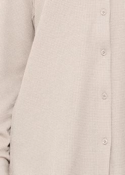 Oversize Waffelpiqué Bluse - Taupe -Sassyclassy SassyClassy oversize waffelpique bluse taupe S3209E6429 4TpCB672hGHNf9