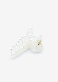 Perlen-Haarklammer - Weiß -Sassyclassy SassyClassy perlen haarklammer weiss S3207A1358 2