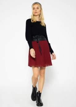 Plissée-Rock Aus Chiffon, Bordeaux -Sassyclassy SassyClassy plissee rock aus chiffon bordeaux S3207B6012