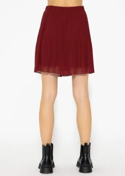 Plissée-Rock Aus Chiffon, Bordeaux -Sassyclassy SassyClassy plissee rock aus chiffon bordeaux S3207B6012 5