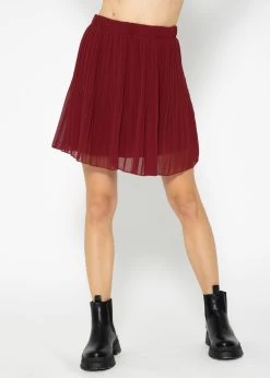 Plissée-Rock Aus Chiffon, Bordeaux -Sassyclassy SassyClassy plissee rock aus chiffon bordeaux S3207B6012 9