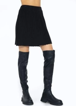 Plissierter Strick-Rock - Schwarz -Sassyclassy SassyClassy plissierter Strick Rock schwarz S3210R6578 10