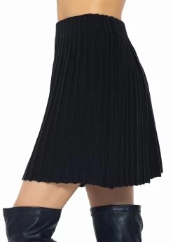 Plissierter Strick-Rock - Schwarz -Sassyclassy SassyClassy plissierter Strick Rock schwarz S3210R6578 5