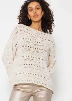 Pullover Mit Ajour Muster - Beige 15 Pullover Mit Ajour Muster - Beige -Sassyclassy SassyClassy pullover mit ajour muster beige S4203P6844 11