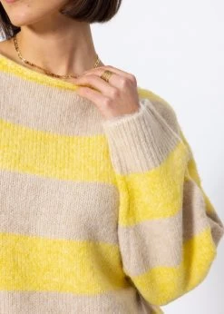 Pullover Mit Blockstreifen - Gelb-beige 18 Pullover Mit Blockstreifen - Gelb-beige -Sassyclassy SassyClassy pullover mit block streifen gelb beige S3207P6099 5