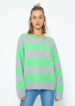Pullover Mit Blockstreifen - Grün-grau -Sassyclassy SassyClassy pullover mit blockstreifen grun S3211P6653 6