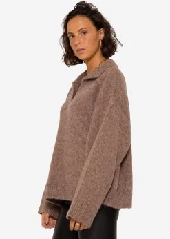 Oversize Pullover Mit Kragen - Taupe -Sassyclassy SassyClassy pullover mit kragen taupe S3208P6225 5mkGOs7tm3uddP